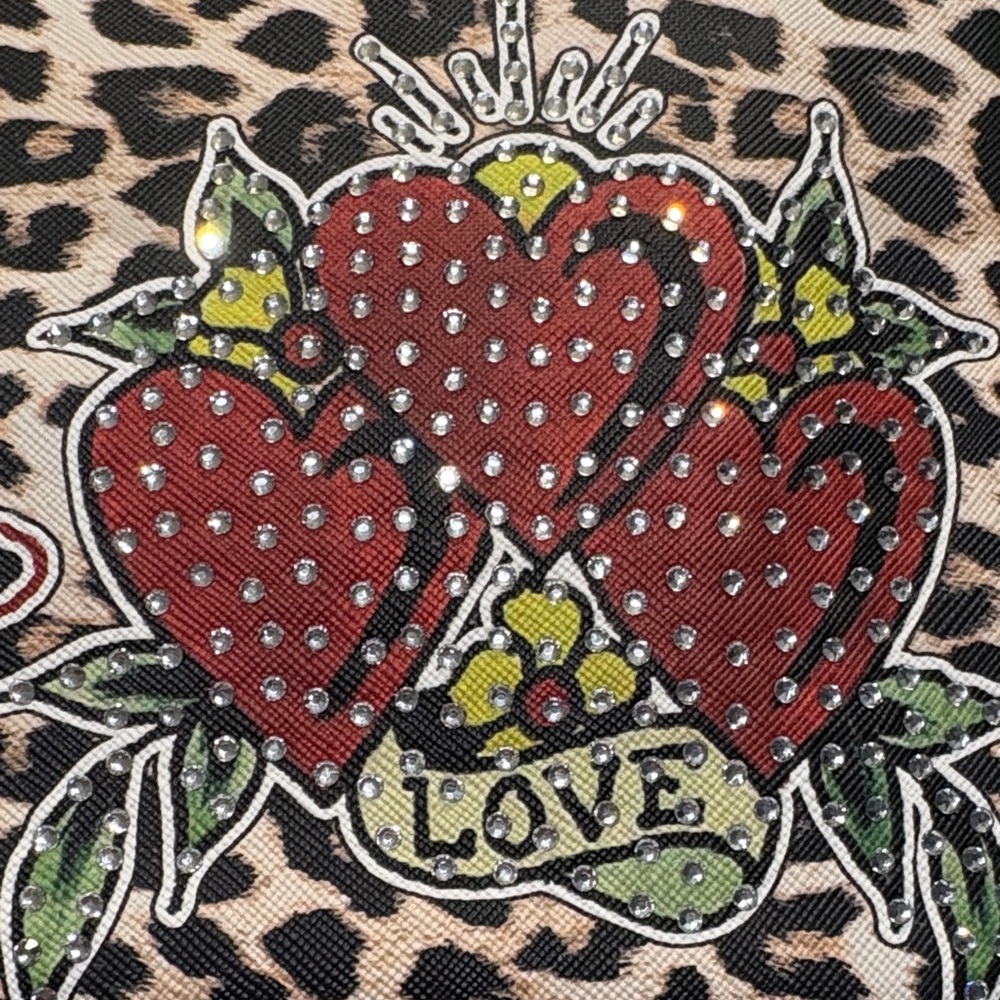 Ed Hardy Leopard Wristlet with Heart Motif - Picture 4 of 8